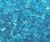 50g 5x4x2mm Aqua Silver Lined Tile Beads
